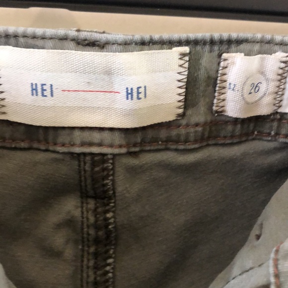 HEI HEI Anthropologie Olive Green Camo Pants - Picture 3 of 7